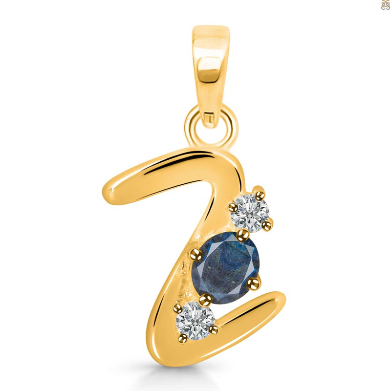 Labradorite & White Topaz Alphabet Z Pendant LBD-RDA-78.