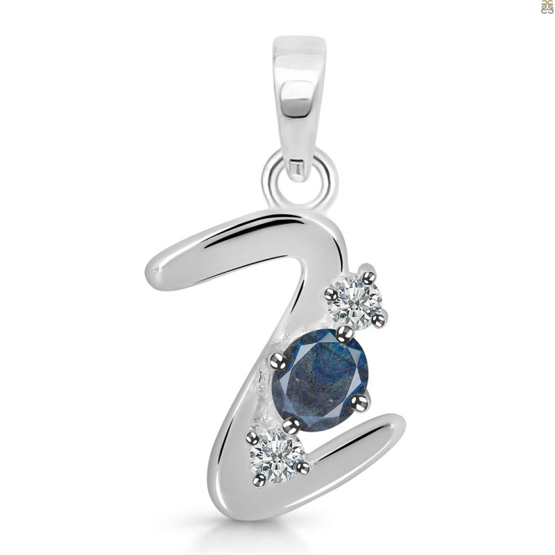 Labradorite & White Topaz Alphabet Z Pendant LBD-RDA-78.