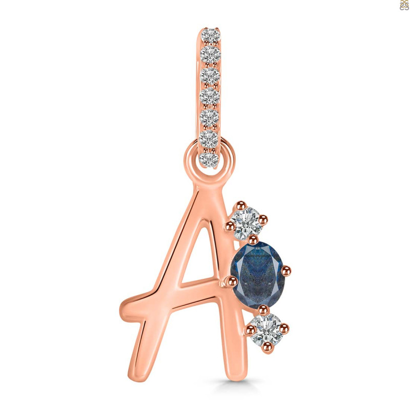 Labradorite & White Topaz Alphabet A Pendant LBD-RDA-79.