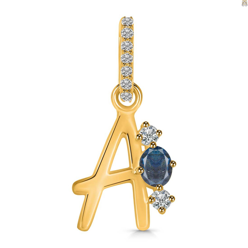 Labradorite & White Topaz Alphabet A Pendant LBD-RDA-79.