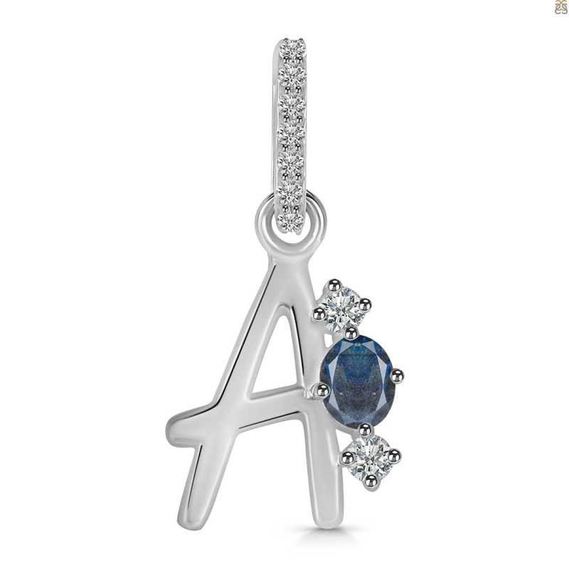 Labradorite & White Topaz Alphabet A Pendant LBD-RDA-79.