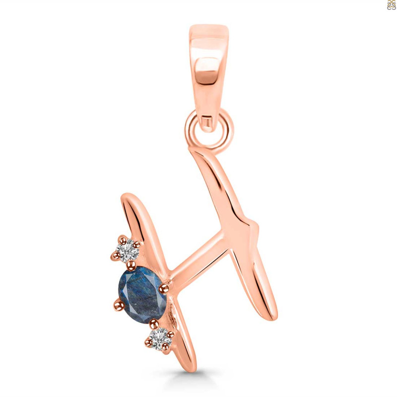 Labradorite & White Topaz Alphabet H Pendant LBD-RDA-8.