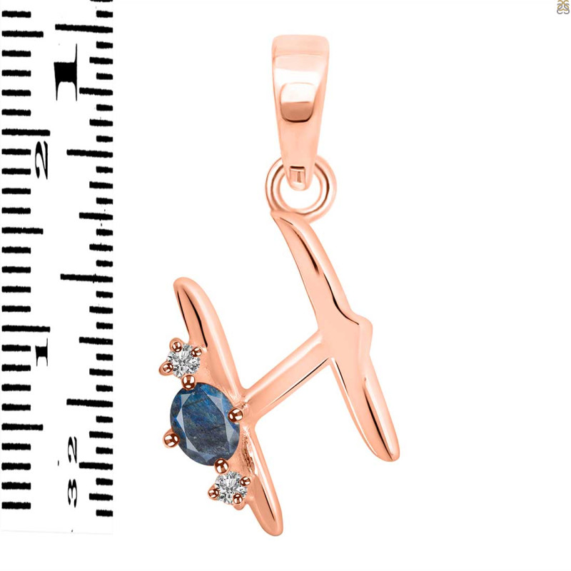 Labradorite & White Topaz Alphabet H Pendant LBD-RDA-8.