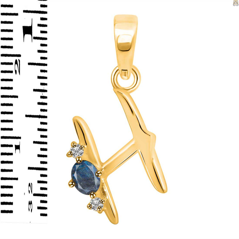 Labradorite & White Topaz Alphabet H Pendant LBD-RDA-8.