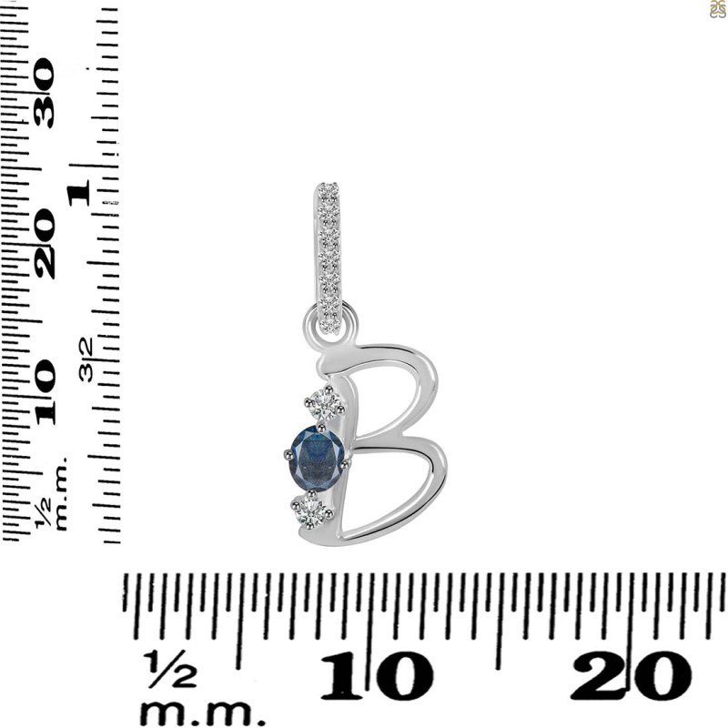Labradorite & White Topaz Alphabet B Pendant LBD-RDA-80.