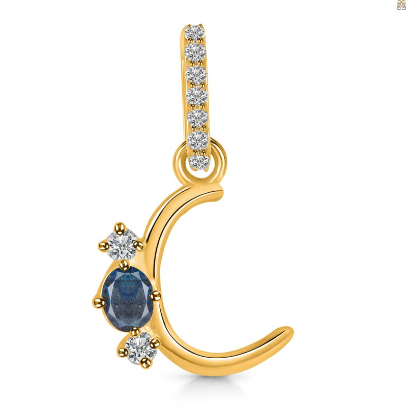 Labradorite & White Topaz Alphabet C Pendant LBD-RDA-81.