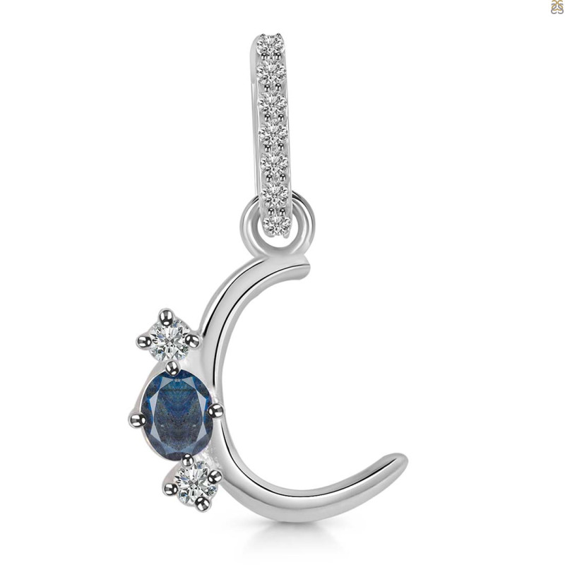 Labradorite & White Topaz Alphabet C Pendant LBD-RDA-81.
