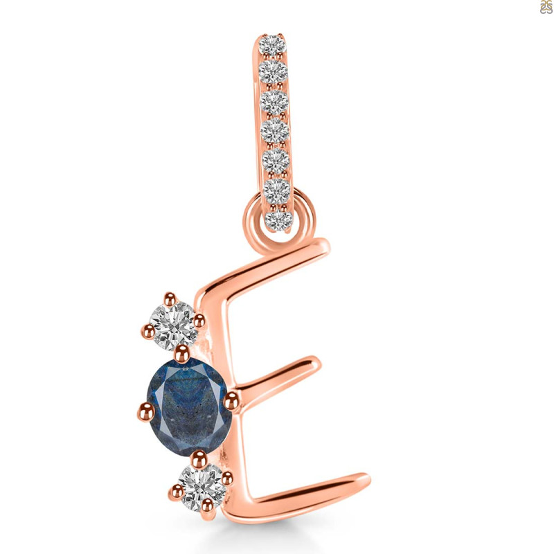 Labradorite & White Topaz Alphabet E Pendant LBD-RDA-83.