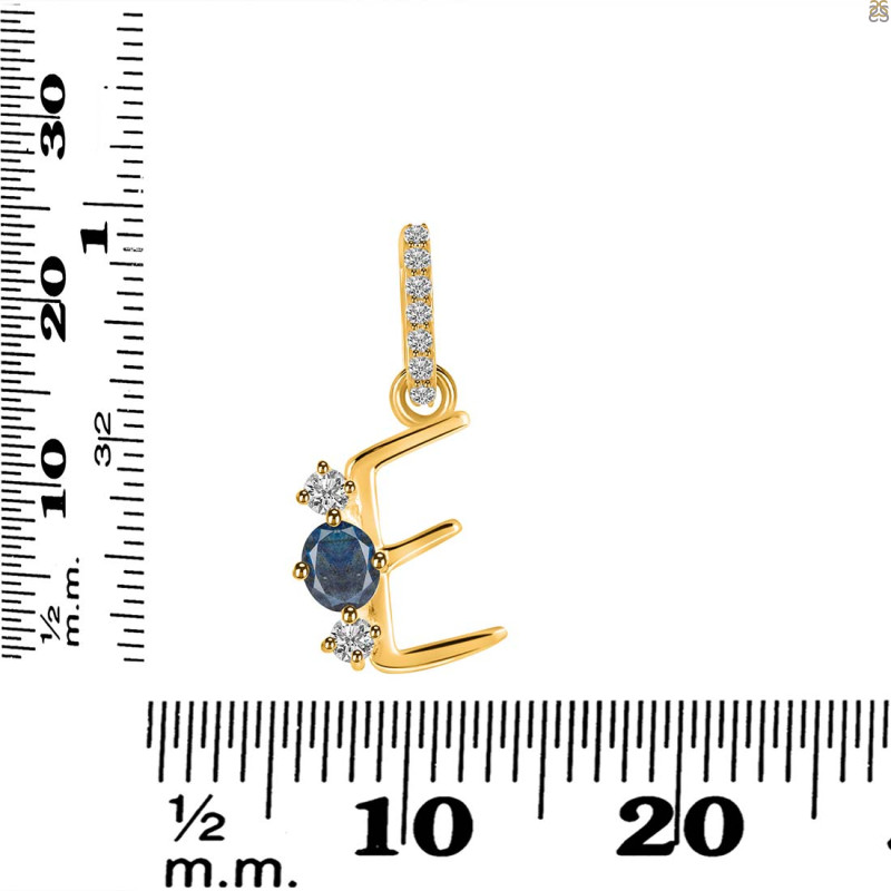 Labradorite & White Topaz Alphabet E Pendant LBD-RDA-83.