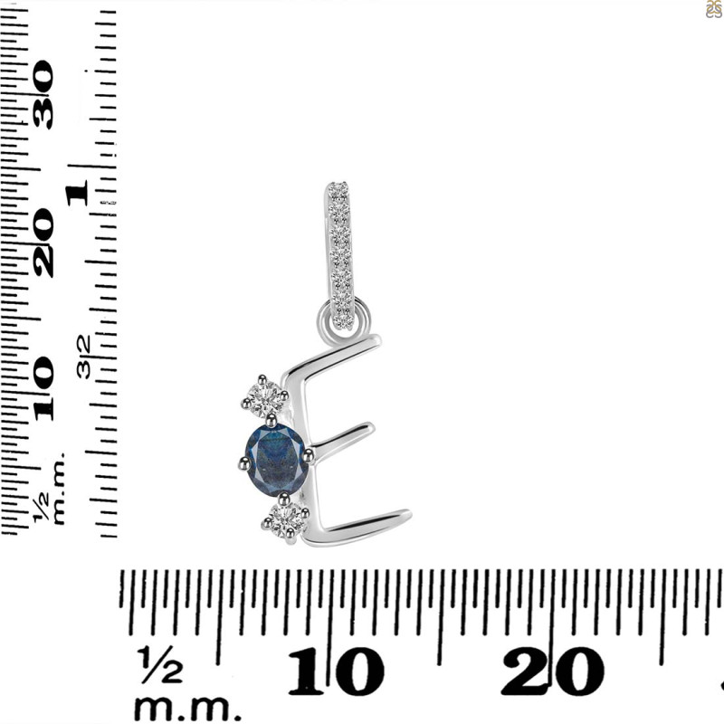 Labradorite & White Topaz Alphabet E Pendant LBD-RDA-83.
