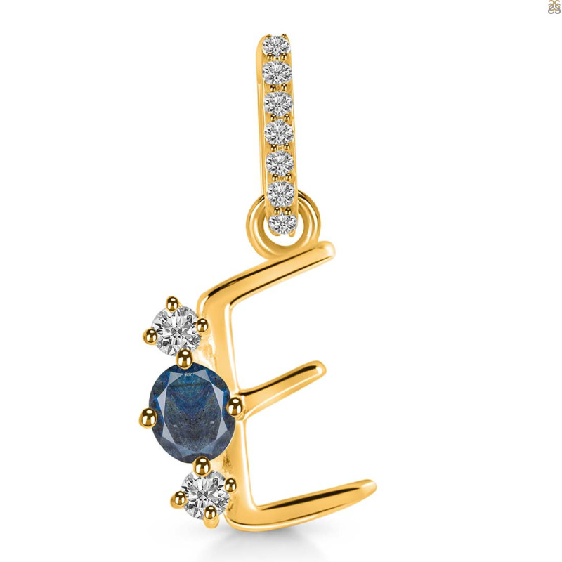 Labradorite & White Topaz Alphabet E Pendant LBD-RDA-83.