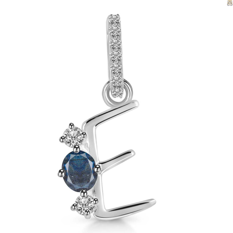 Labradorite & White Topaz Alphabet E Pendant LBD-RDA-83.