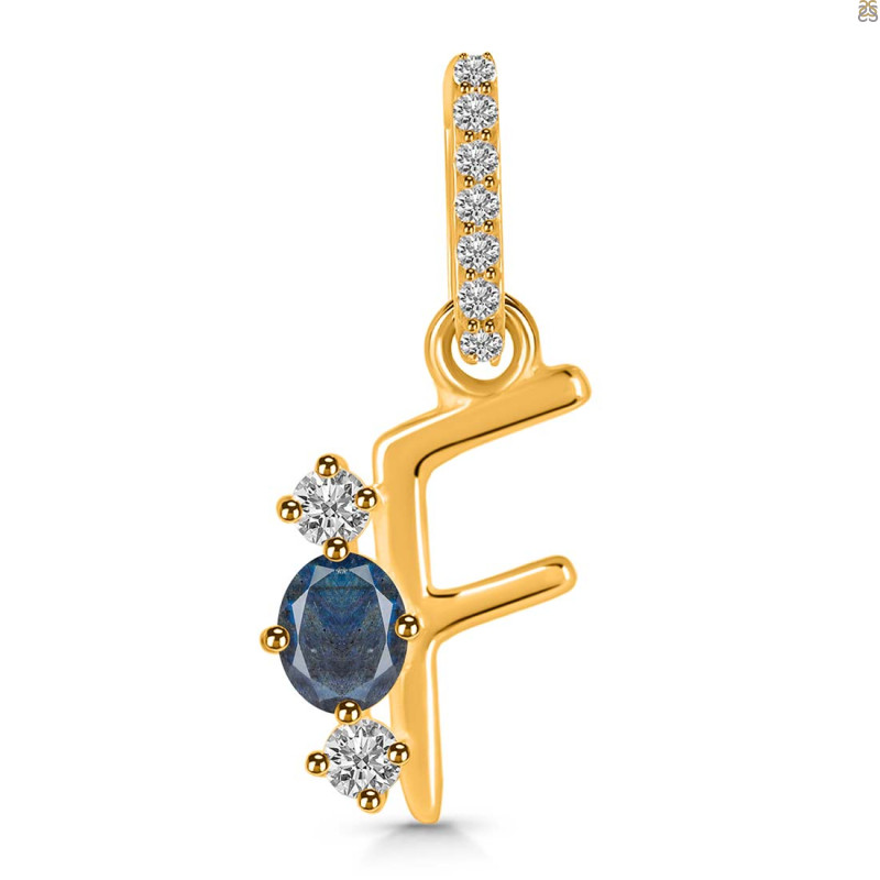 Labradorite & White Topaz Alphabet F Pendant LBD-RDA-84.