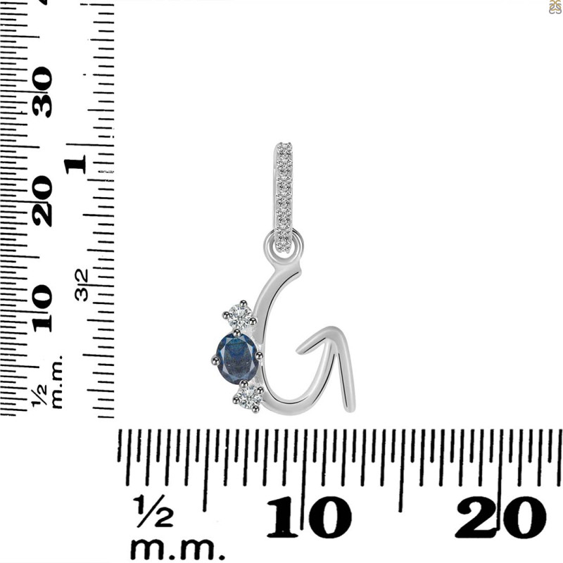 Labradorite & White Topaz Alphabet G Pendant LBD-RDA-85.