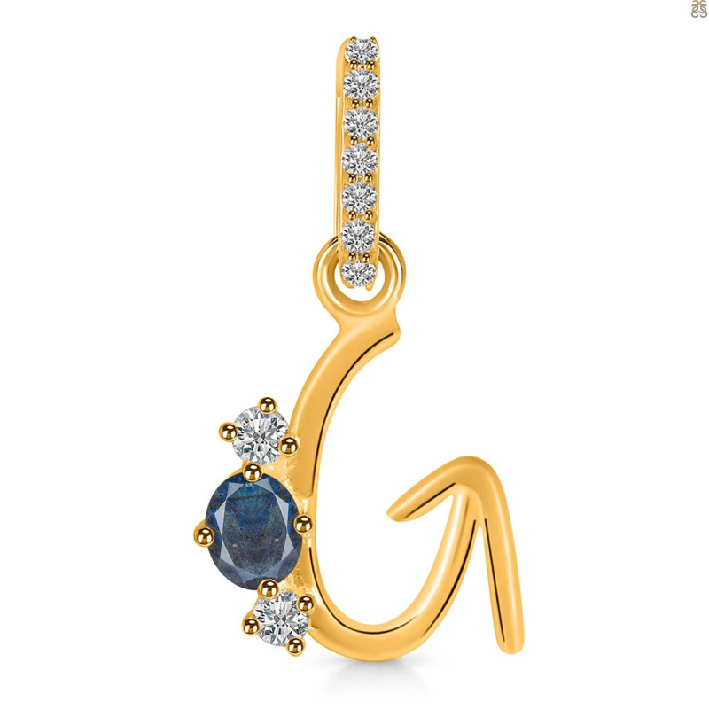 Labradorite & White Topaz Alphabet G Pendant LBD-RDA-85.