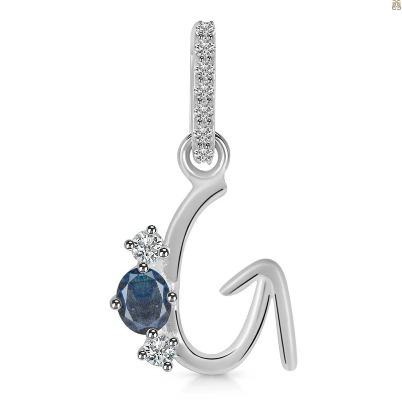 Labradorite & White Topaz Alphabet G Pendant LBD-RDA-85.