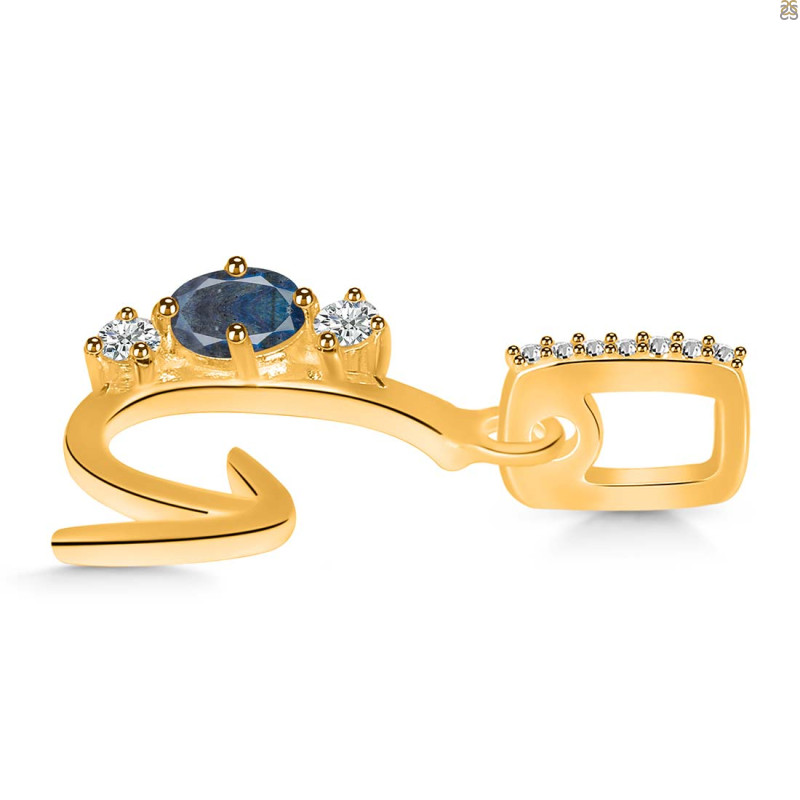 Labradorite & White Topaz Alphabet G Pendant LBD-RDA-85.