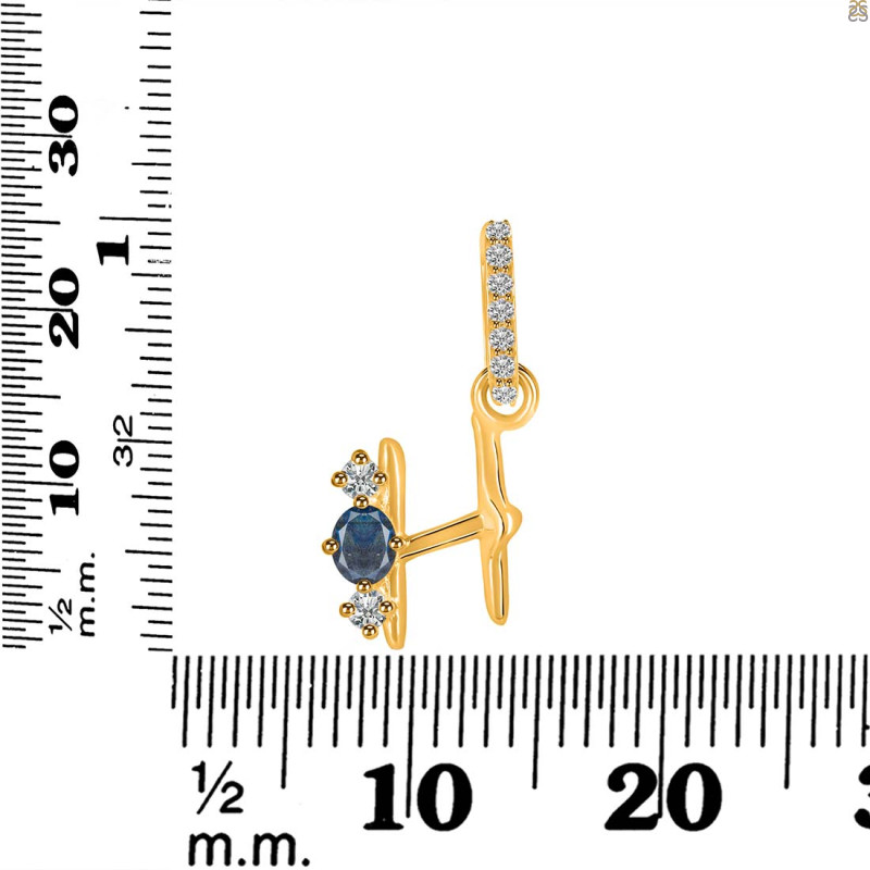 Labradorite & White Topaz Alphabet H Pendant LBD-RDA-86.