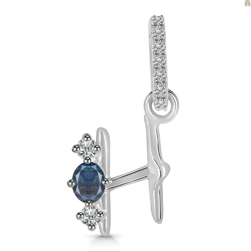 Labradorite & White Topaz Alphabet H Pendant LBD-RDA-86.