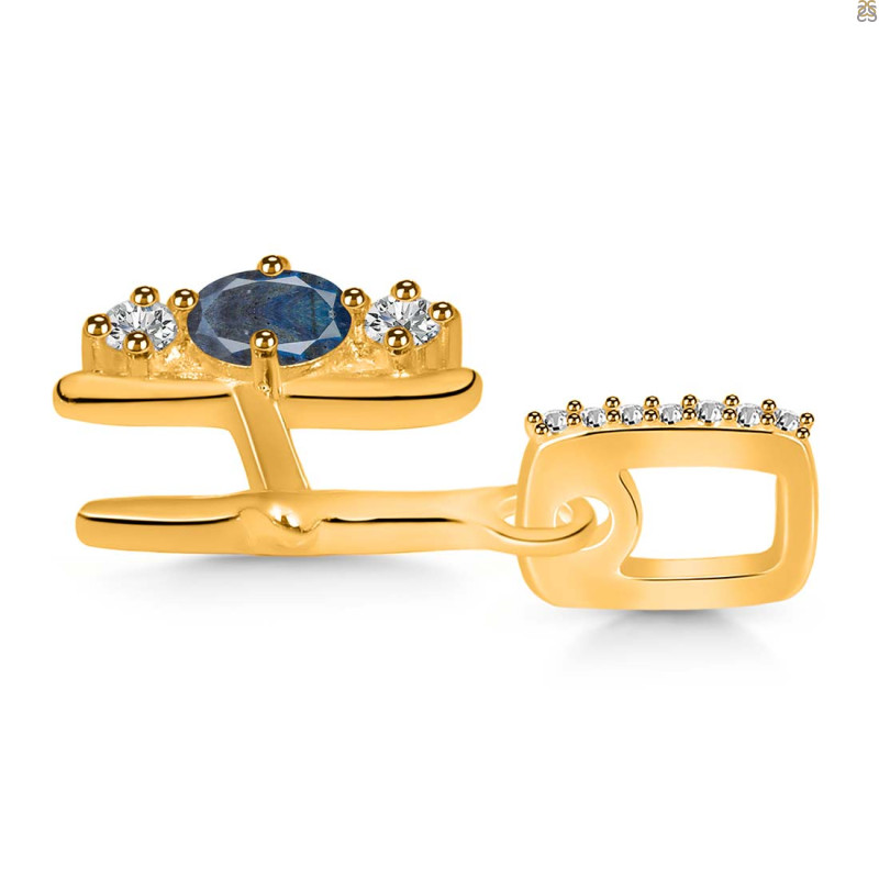 Labradorite & White Topaz Alphabet H Pendant LBD-RDA-86.