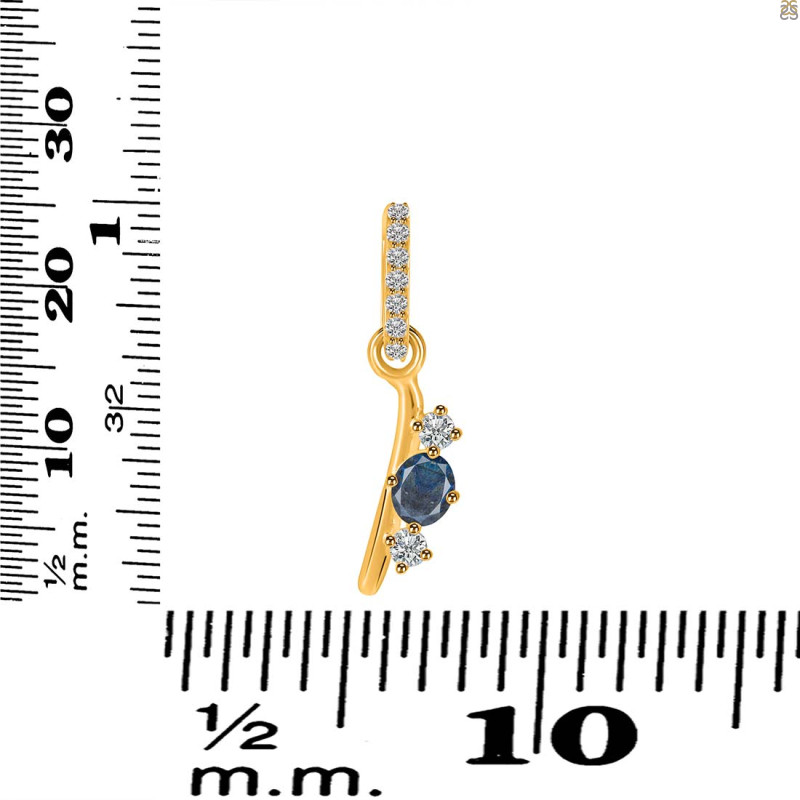 Labradorite & White Topaz Alphabet I Pendant LBD-RDA-87.