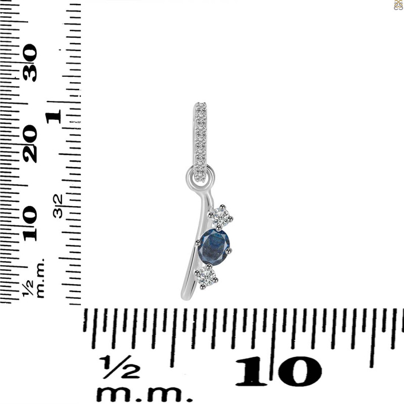 Labradorite & White Topaz Alphabet I Pendant LBD-RDA-87.