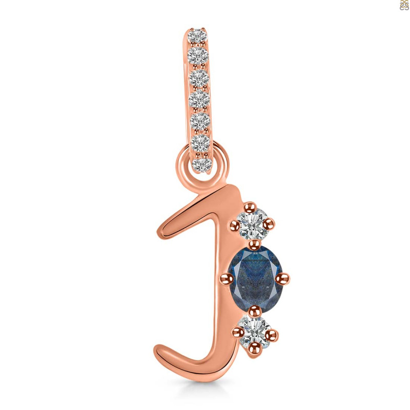 Labradorite & White Topaz Alphabet J Pendant LBD-RDA-88.