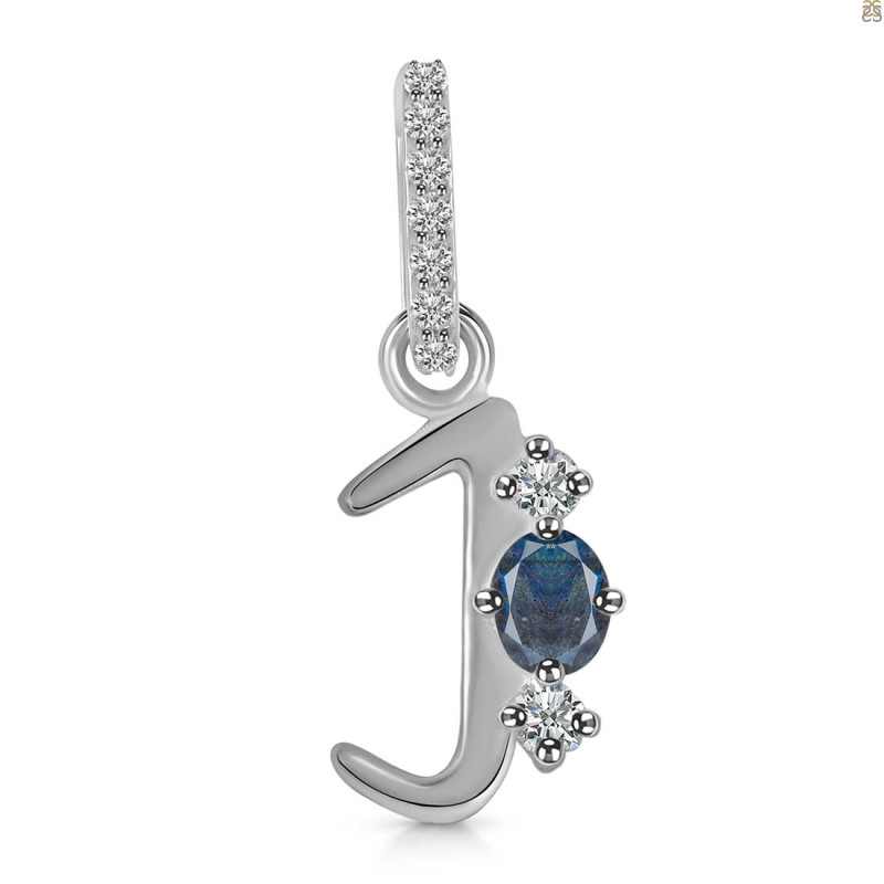 Labradorite & White Topaz Alphabet J Pendant LBD-RDA-88.