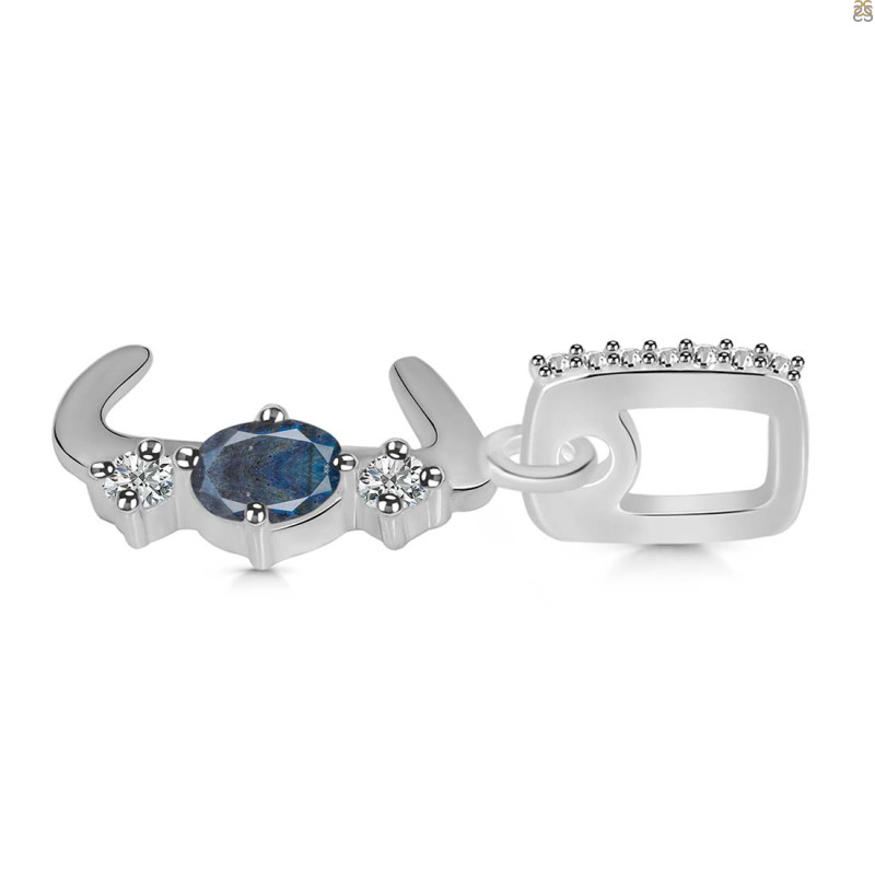 Labradorite & White Topaz Alphabet J Pendant