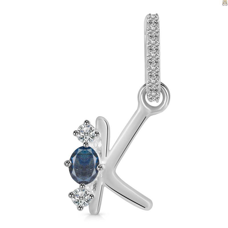 Labradorite & White Topaz Alphabet K Pendant LBD-RDA-89.