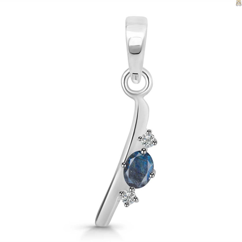 Labradorite & White Topaz Alphabet I Pendant LBD-RDA-9.