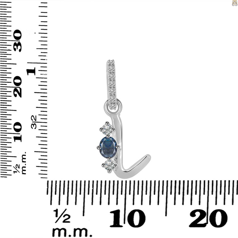 Labradorite & White Topaz Alphabet L Pendant LBD-RDA-90.