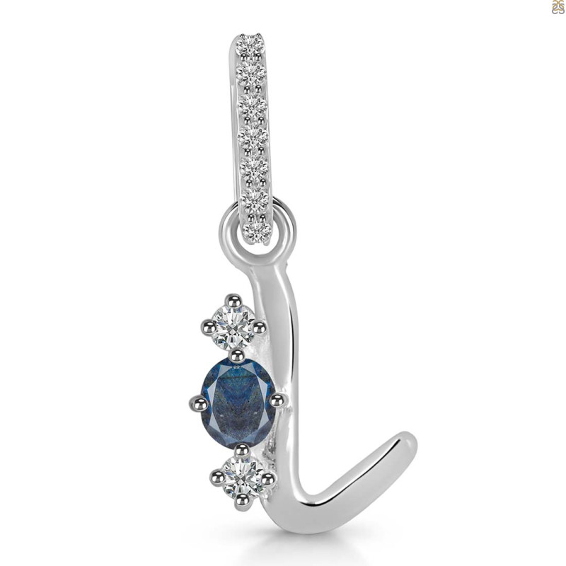 Labradorite & White Topaz Alphabet L Pendant LBD-RDA-90.