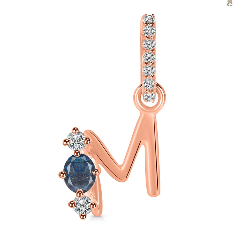 Labradorite & White Topaz Alphabet M Pendant LBD-RDA-91.