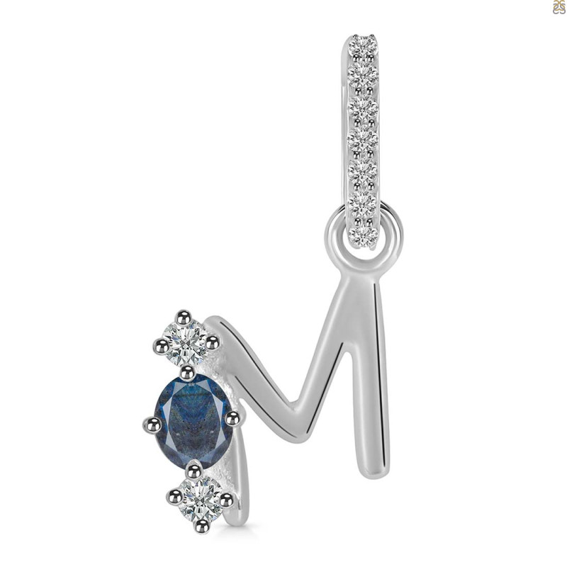 Labradorite & White Topaz Alphabet M Pendant LBD-RDA-91.