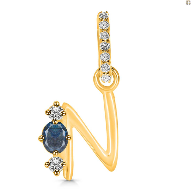 Labradorite & White Topaz Alphabet N Pendant LBD-RDA-92.