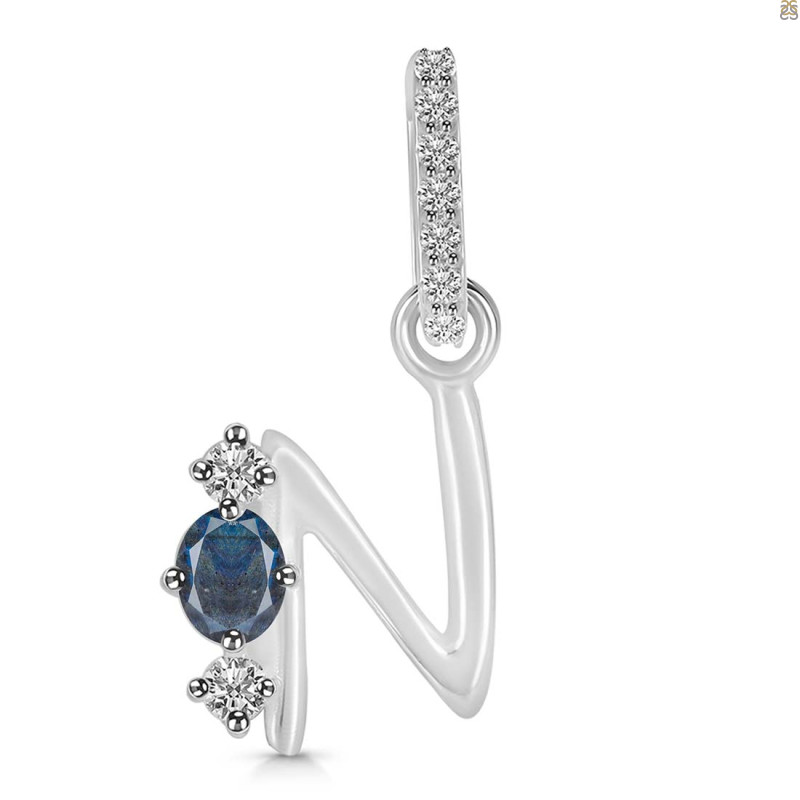 Labradorite & White Topaz Alphabet N Pendant LBD-RDA-92.