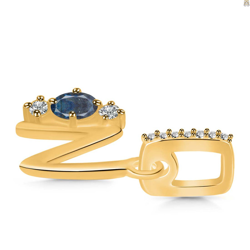 Labradorite & White Topaz Alphabet N Pendant LBD-RDA-92.
