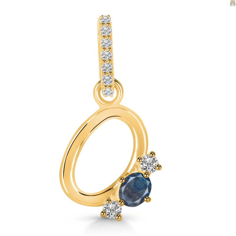 Labradorite & White Topaz Alphabet O Pendant LBD-RDA-93.