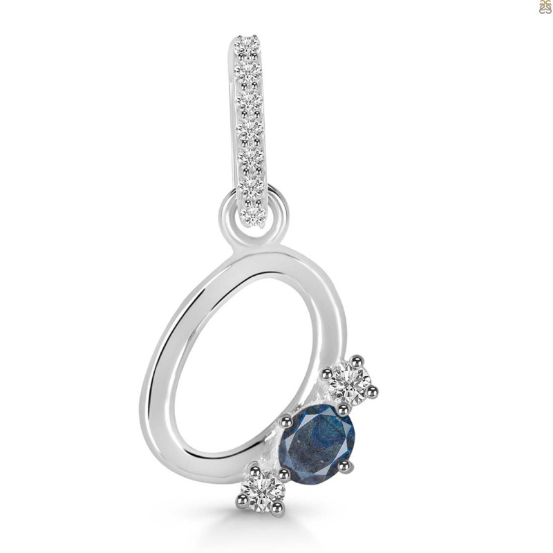 Labradorite & White Topaz Alphabet O Pendant LBD-RDA-93.