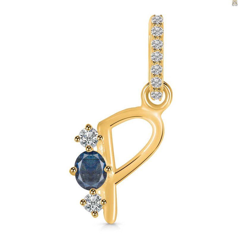 Labradorite & White Topaz Alphabet P Pendant LBD-RDA-94.