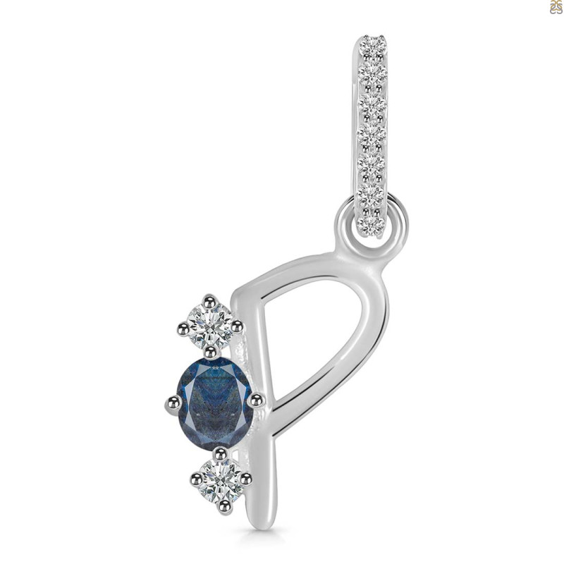 Labradorite & White Topaz Alphabet P Pendant LBD-RDA-94.