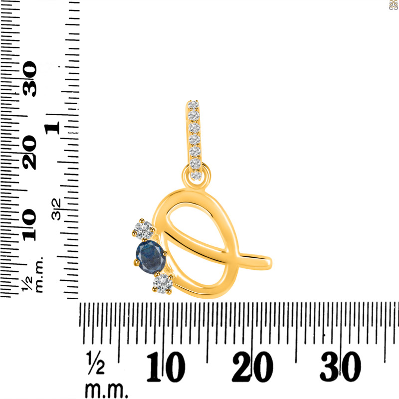 Labradorite & White Topaz Alphabet Q Pendant LBD-RDA-95.