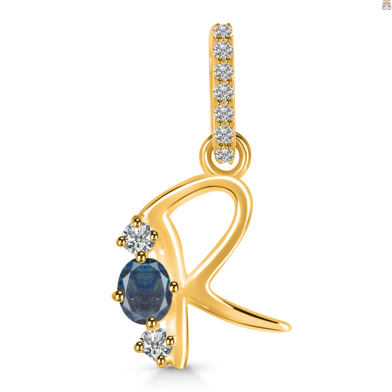 Labradorite & White Topaz Alphabet R Pendant LBD-RDA-96.
