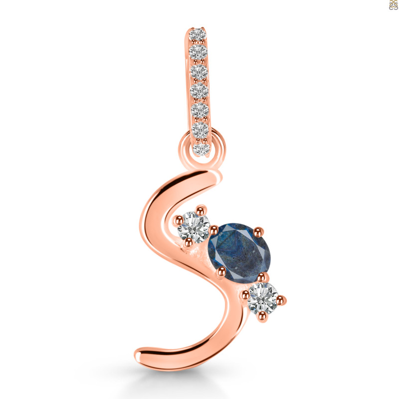 Labradorite & White Topaz Alphabet S Pendant LBD-RDA-97.