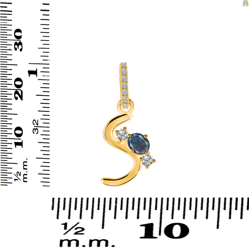 Labradorite & White Topaz Alphabet S Pendant LBD-RDA-97.