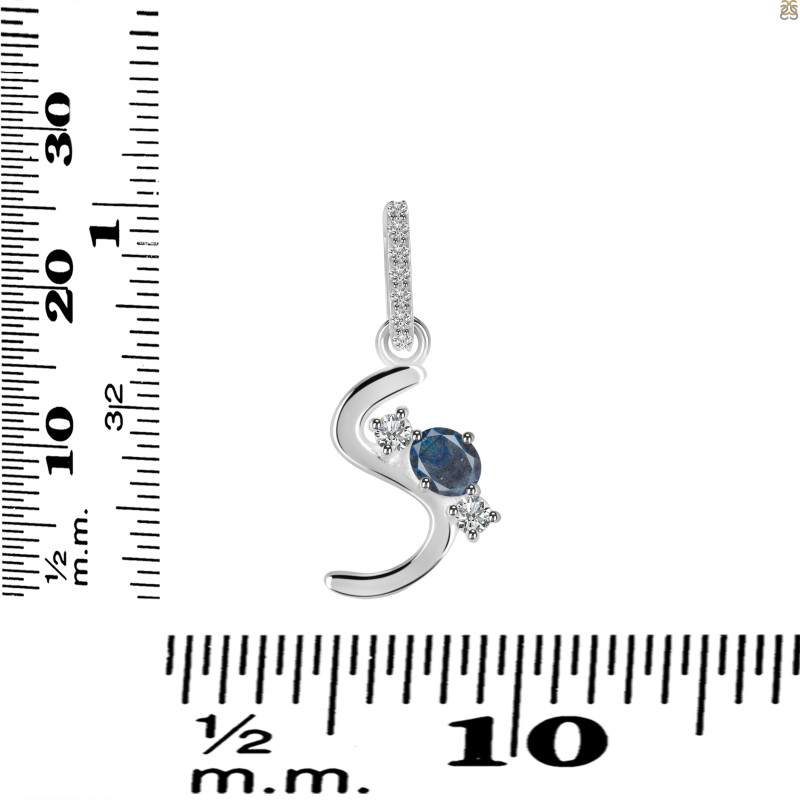 Labradorite & White Topaz Alphabet S Pendant LBD-RDA-97.