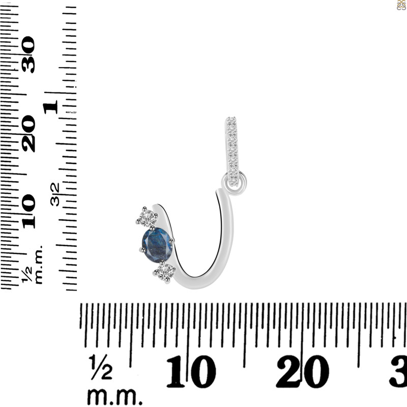 Labradorite & White Topaz Alphabet U Pendant LBD-RDA-99.