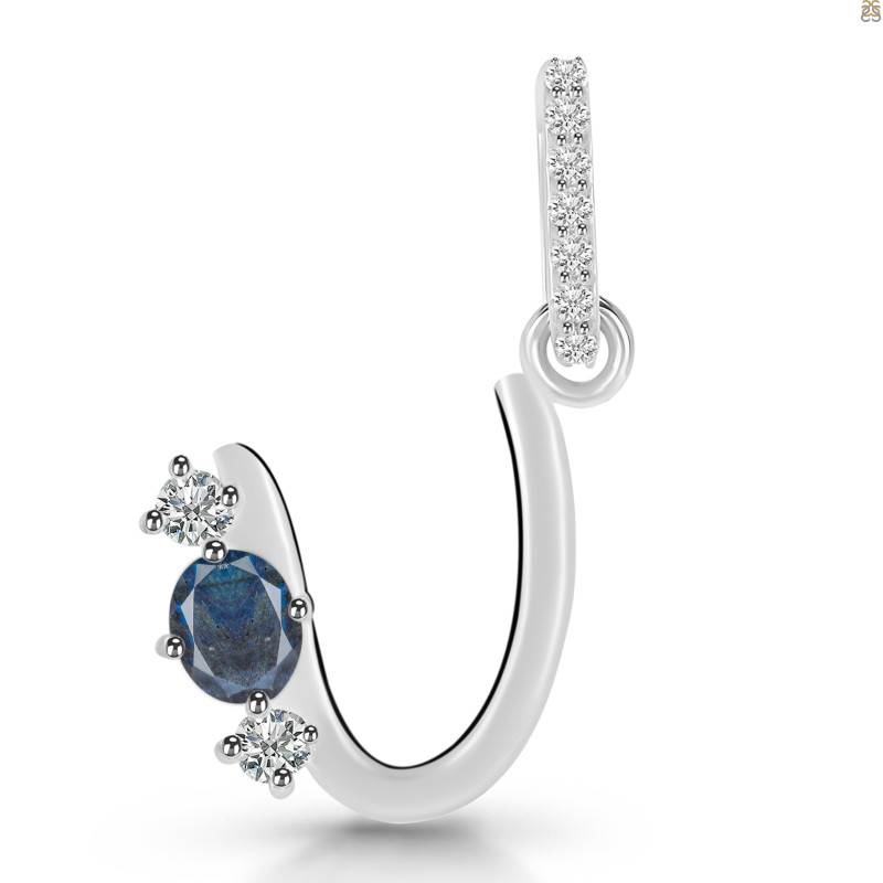 Labradorite & White Topaz Alphabet U Pendant LBD-RDA-99.