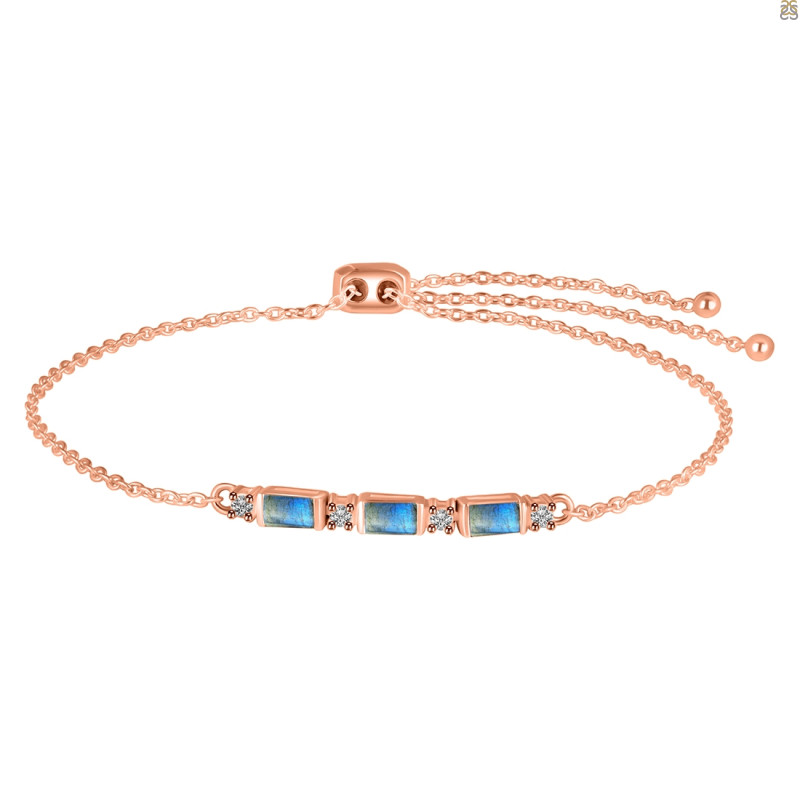 Labradorite & White Topaz Bracelet